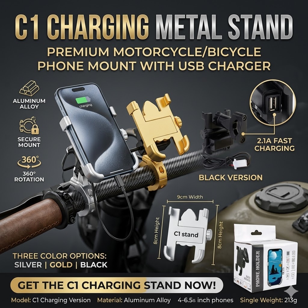 C1 Charging metal stand for motorcycle | Bhaistore