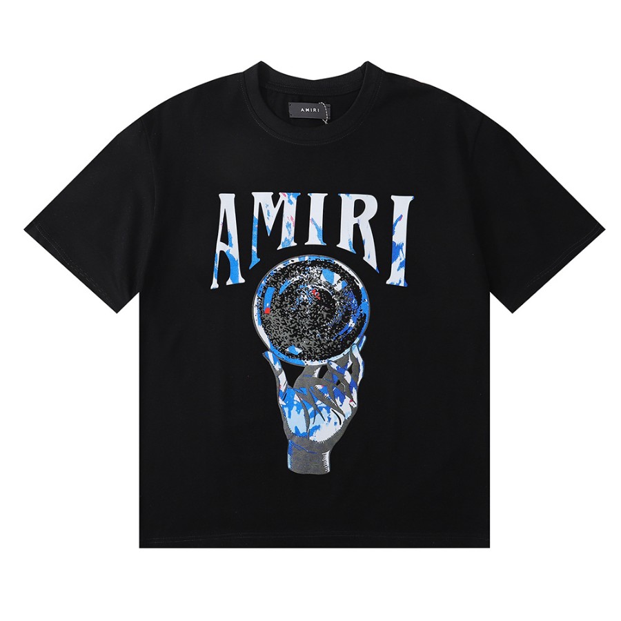 Amiri Logo Tee in Black & Yellow | FWRD