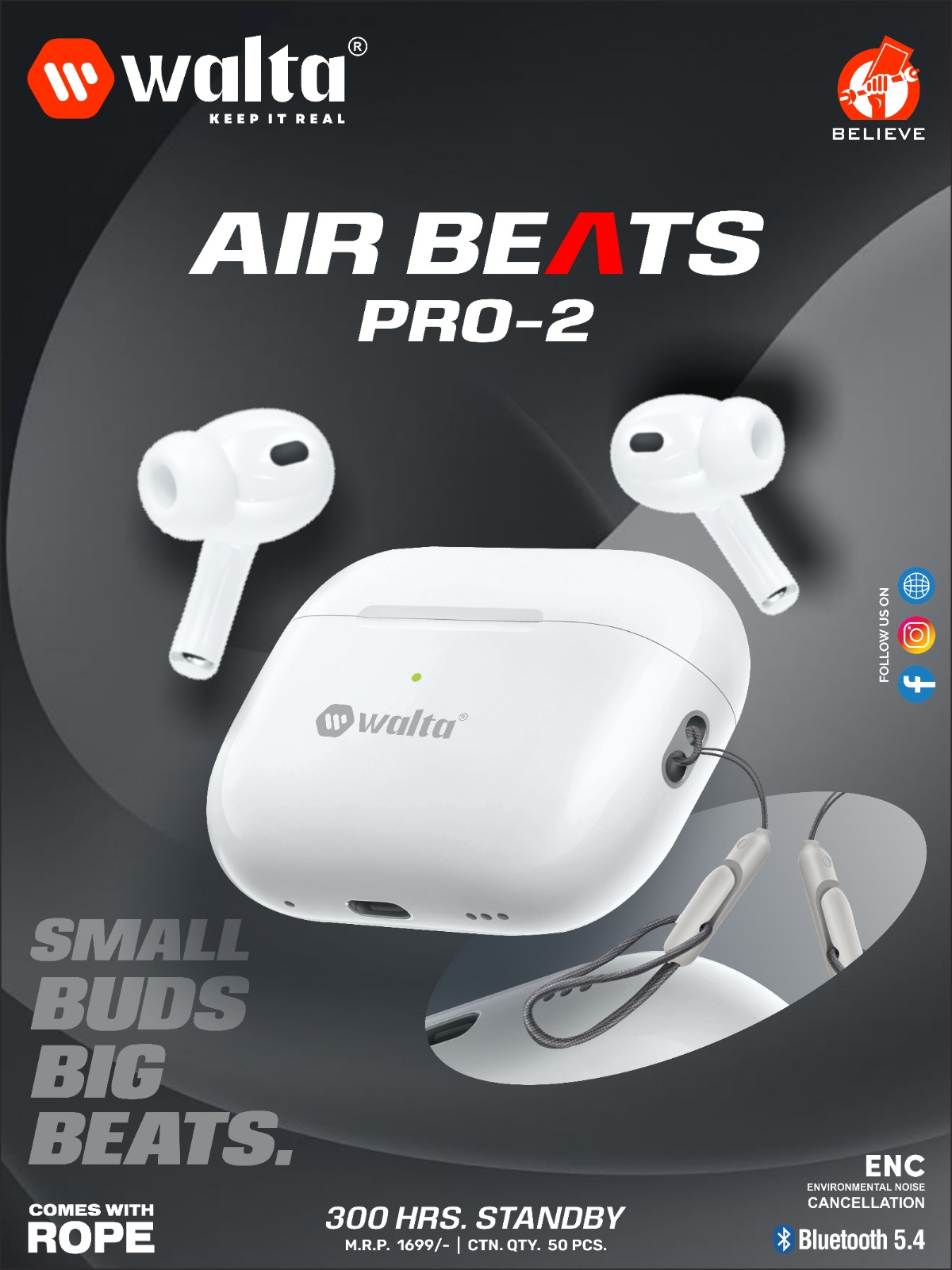 Walta True Walta Earbuds Price WALTA AIR BEATS PRO-2 WIRELESS