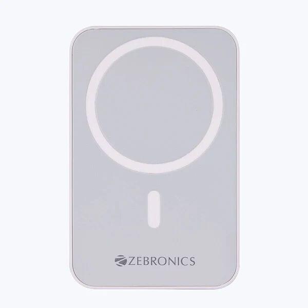 ZEBRONICS MW63 Wireless Power Bank, 10000 mAh, Rapid Charge, Magsafe, Outputs - 20W Wired | 15W Wireless, Type C PD, Built in Protections, LED Indicator, Compatible with iPhone, Made in India