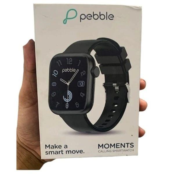 Pebble Moments Smart Watch 1.87 True HD Display BT Calling With Curved HD Display Smartwatch Free Size