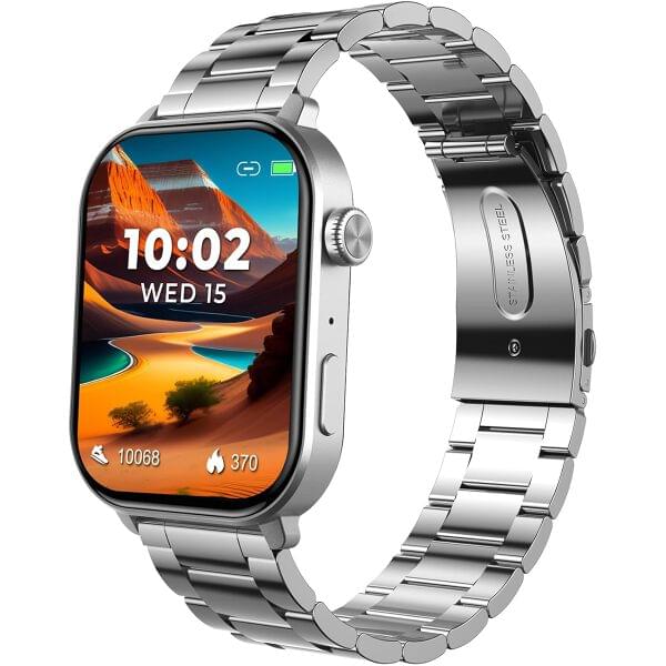 beatXP Unbound Pro 1.96" Super AMOLED Display Bluetooth Calling Smart Watch, Metal Body, Rotary Crown, 410 * 502px, 800 Nits, 60Hz Refresh Rate, 100+ Sports Modes