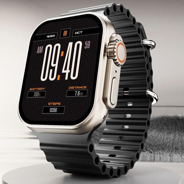 boAt Wave Genesis with 1.96'' HD Display, BT Calling, Functional Crown & Metal Body Smartwatch