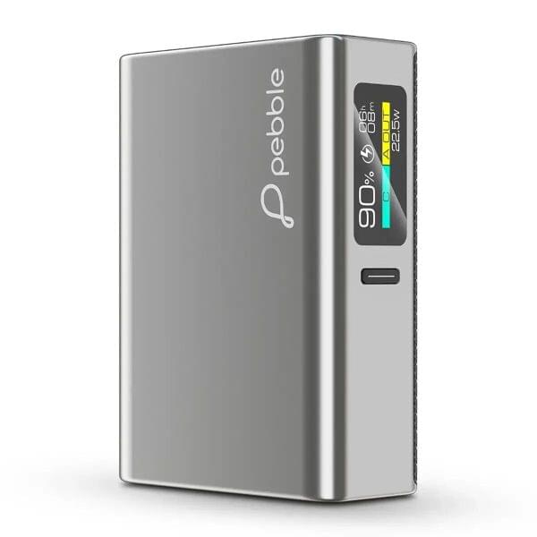 Pebble 10000 mAh Ultra Compact Pocket Size Power Bank (Grey, Lithium Polymer, Fast Charging for Mobile)