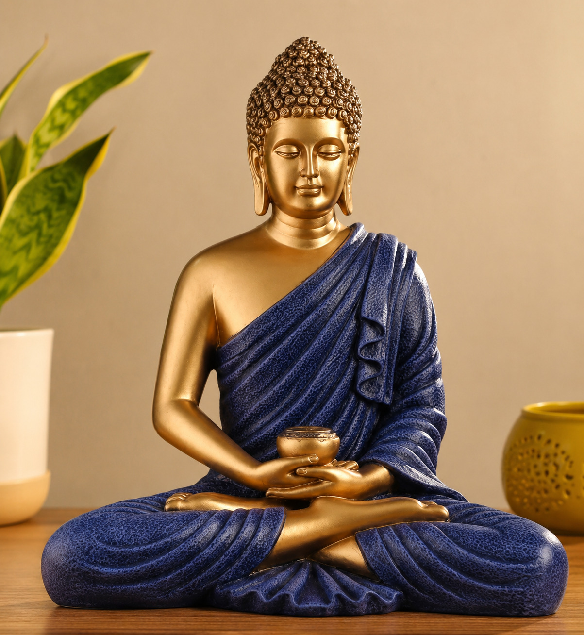 Blue & Gold Buddha Showpiece