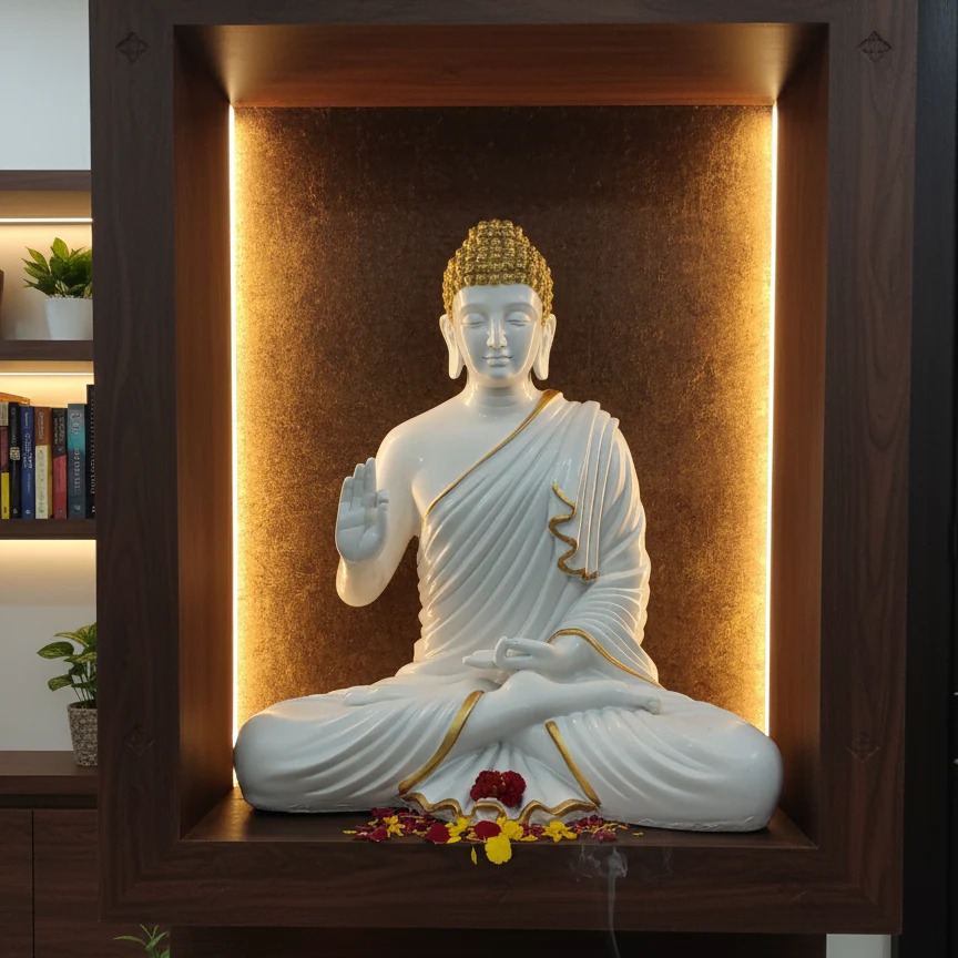 White Buddha Showpiece