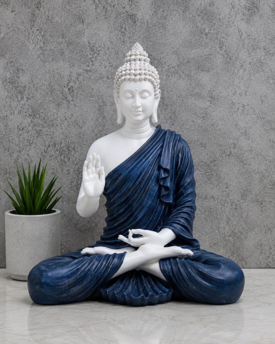 Blue & White Buddha Showpiece