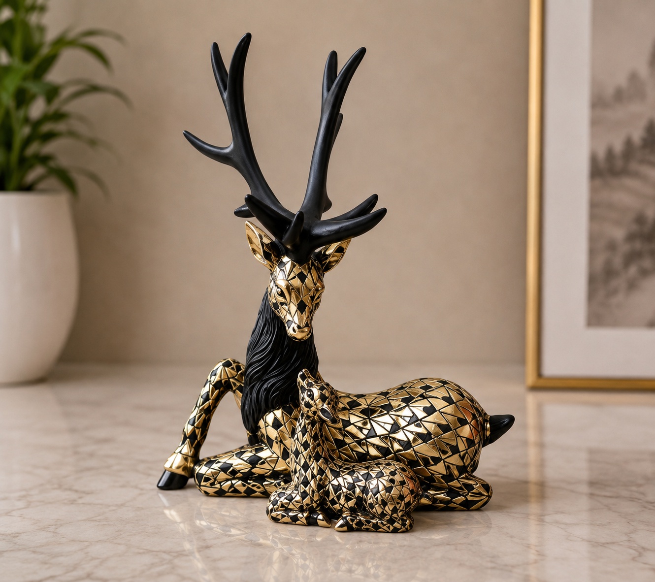 Deer with Mom Showpiece