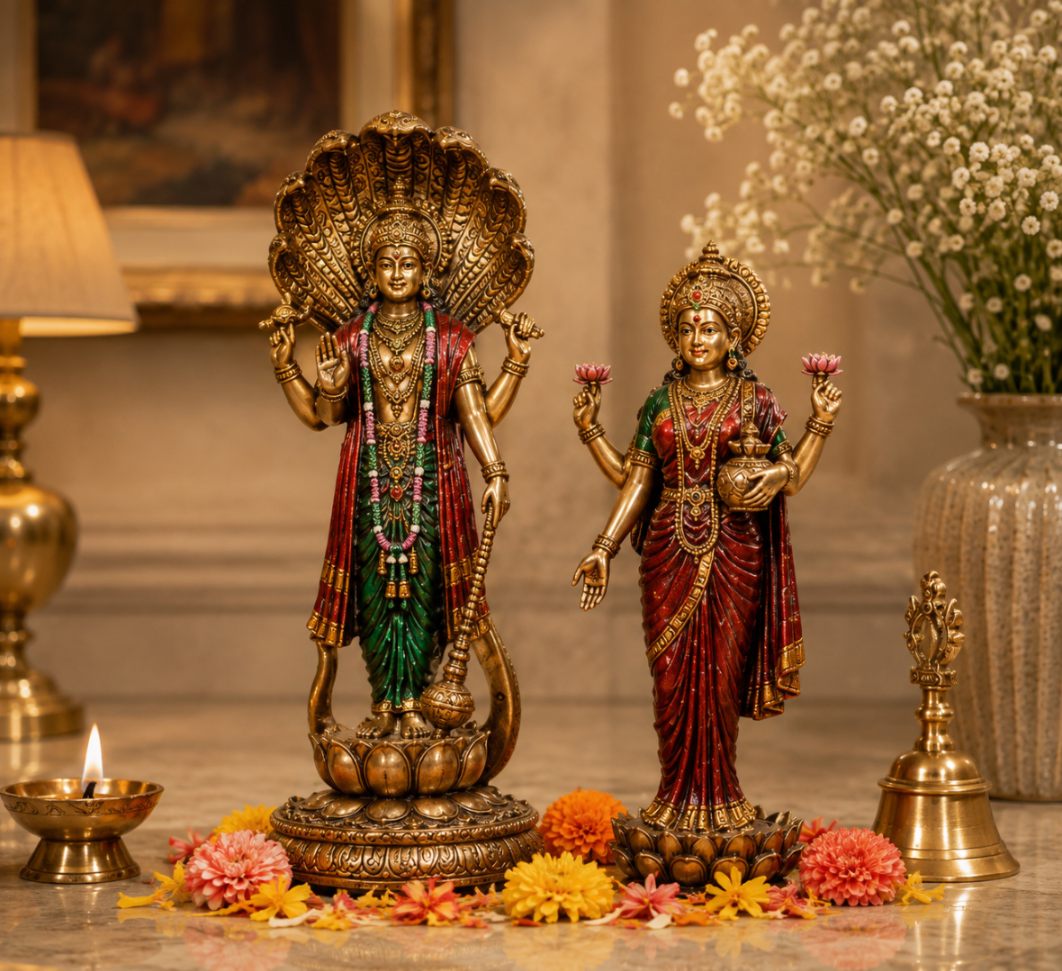 Lord Vishnu & Goddess Lakshmi Idol 1